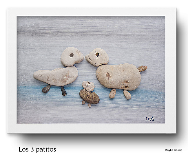 cuadro de piedras en venta: Los 3 patitos Mayka Kaima