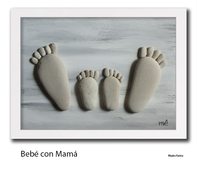 cuadro de piedras en venta: Bebé con Mamá Mayka Kaima