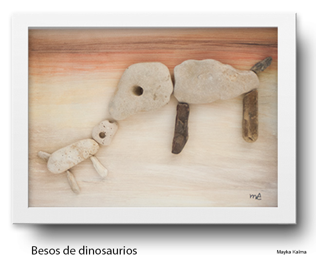 cuadro de piedras en venta: Besos de dinosaurios Mayka Kaima
