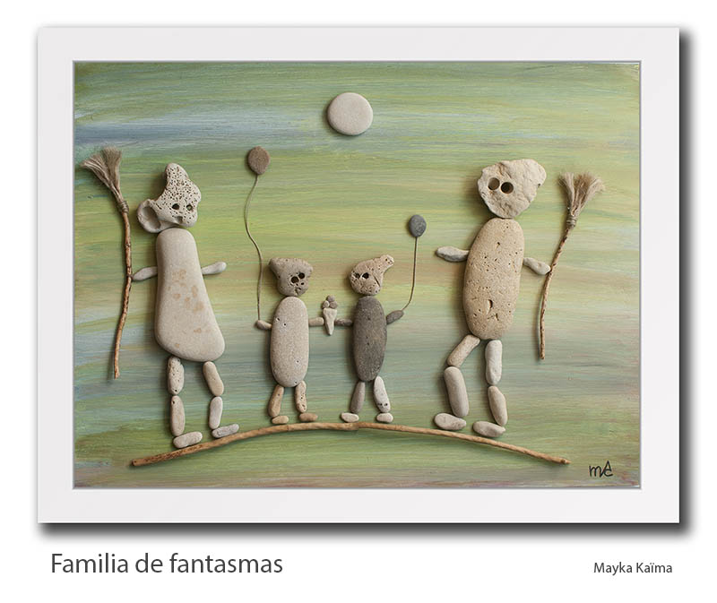 cuadro de piedras en venta: Familia de Fantasmas Mayka Kaima