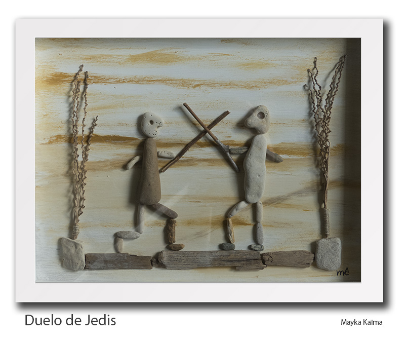 cuadro de piedras en venta: Duelo de Jedis Cuadros de piedras Mayka Kaima