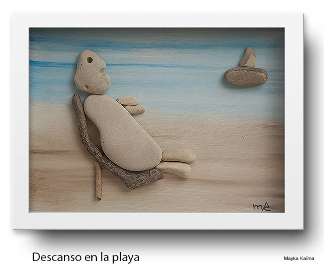 cuadro de piedras en venta: Descanso en la playa Mayka Kaima