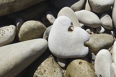 Piedras de la playa utilizadas para realizar cuadros de piedras